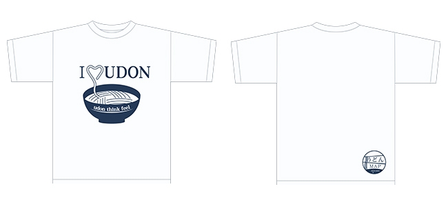 ②うどんMAP Tシャツ（ホワイト）￥2,500（＋税）Ｓ・M・L・XL